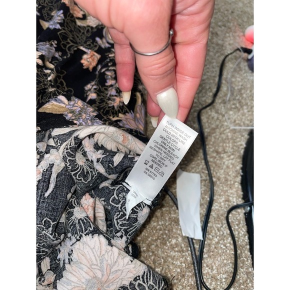 Maurices dress black floral print tiered faux button up V-neck lightweight SZ XL - Picture 11 of 12